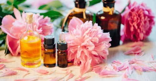 Essential oils, coconut oil, and flowers